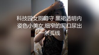 科技园女厕蹲守 黑裙透明内姿色小美女,细窄的洞口尿出一条弧线