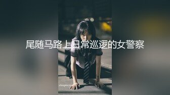 尾随马路上日常巡逻的女警察