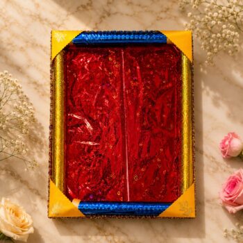 তত্ত্বের ট্রে 12×10inch - Totto-tray - golden-border-red-backgoround