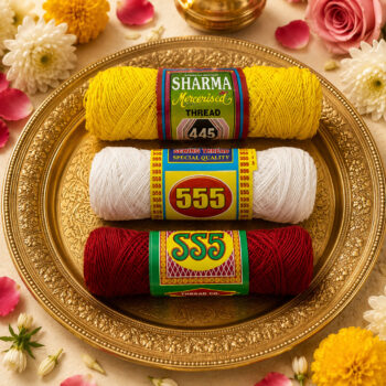 লাল - সাদা - হলুদ সুতো - Red, white, and yellow thread