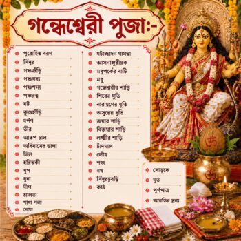 গন্দেশরী পুজোর উপকরণ - gondeswari pujo kit