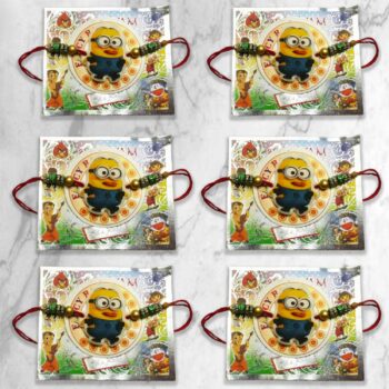 মিনিওন্স কার্টুন রাখী 6 পিস - minions cartoon rakhi 6 piece